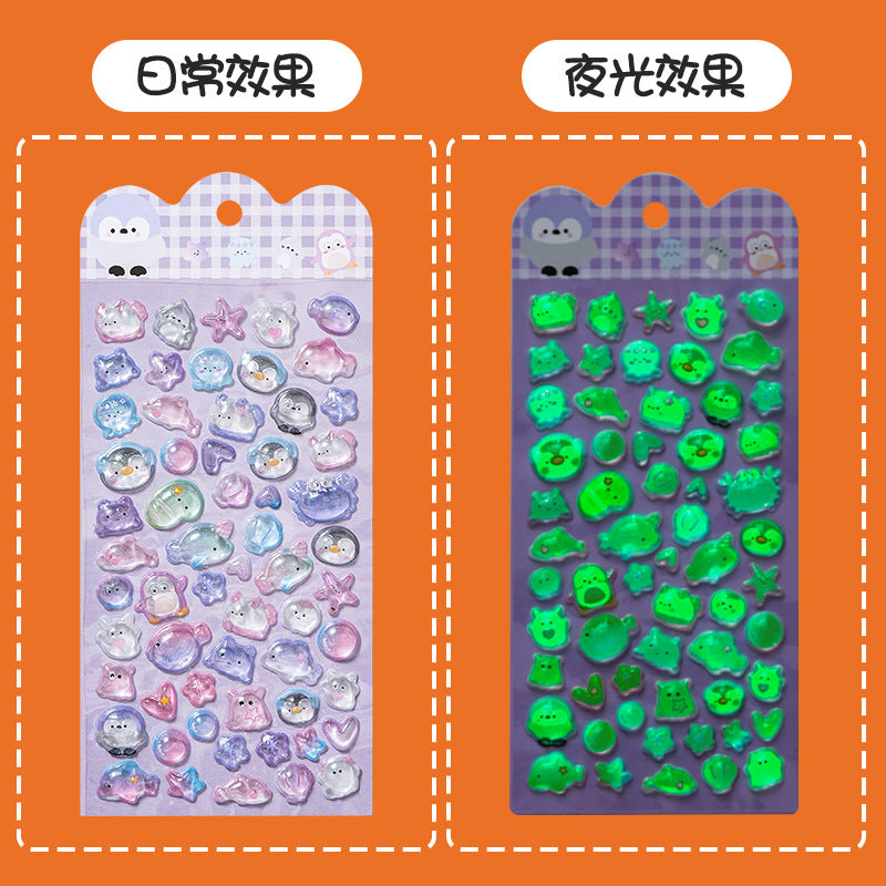3 D Glow-in-Dark Crystal Diamond Stickers – Kids Cartoon Phone Case Decoration Stickers