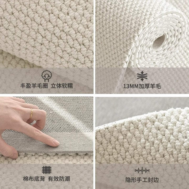 Wool Carpet Living Room Japanese Style Stain Resistant Bedroom Floor Mat