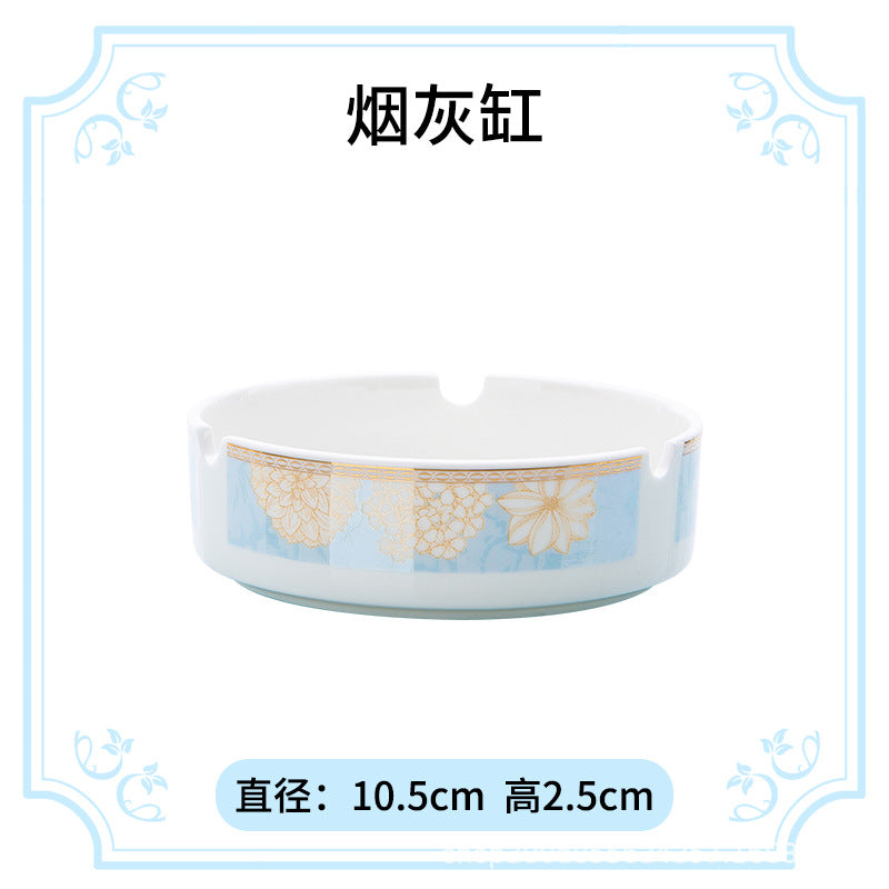 碗碟盘套装家用高温釉下彩景德镇骨瓷餐具套装陶瓷中式碗盘筷批发