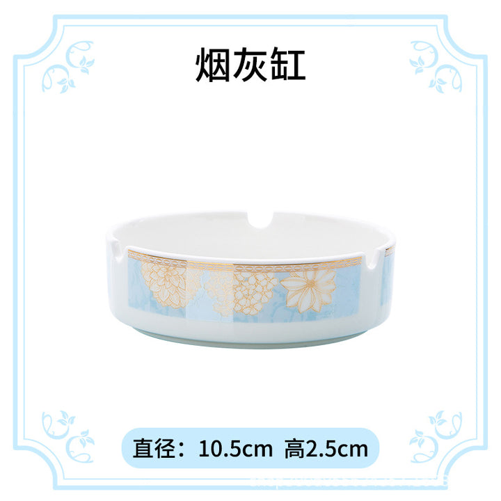 碗碟盘套装家用高温釉下彩景德镇骨瓷餐具套装陶瓷中式碗盘筷批发