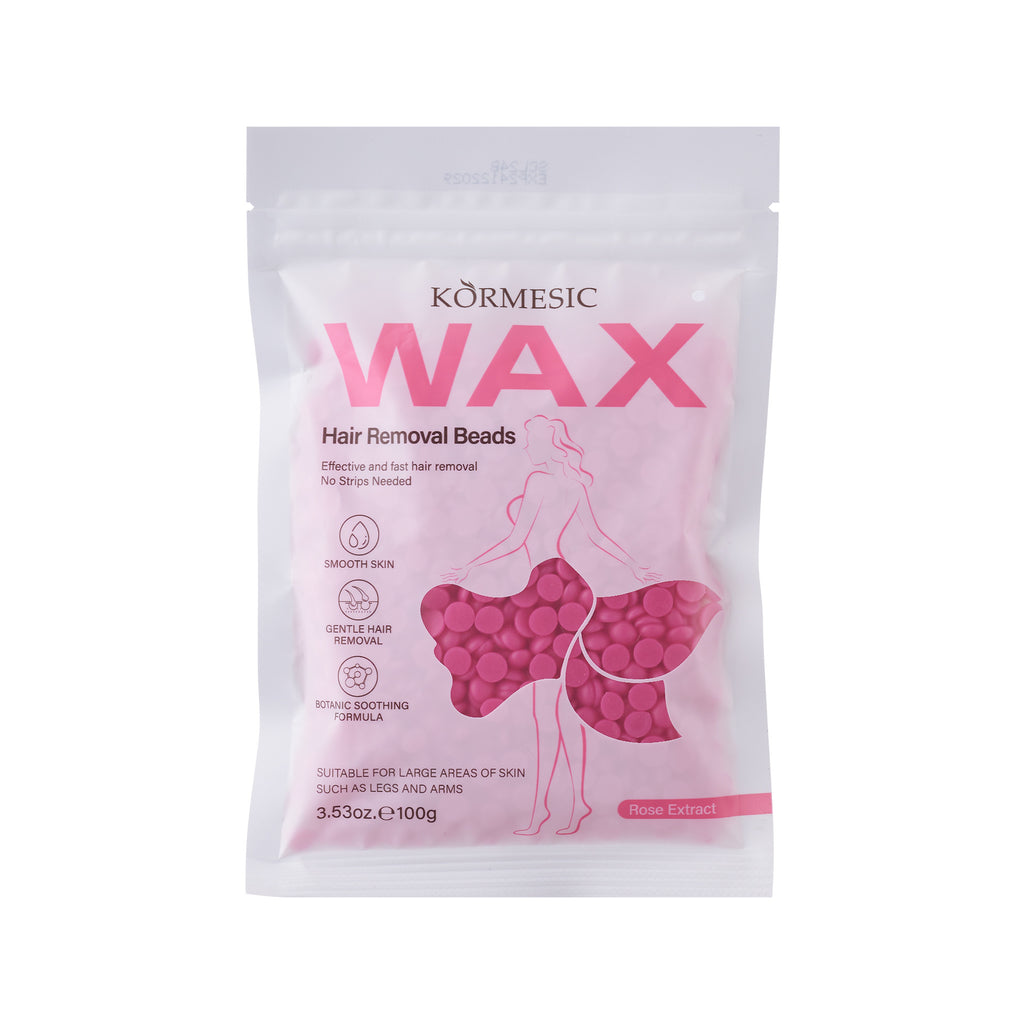 KORMESIC玫瑰袋装脱毛蜡豆Hair removal beeswax干净便捷跨境批发
