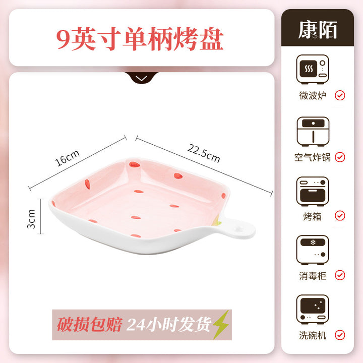 Cute Women Bowl & Plate Home Set Underglaze Ceramic Tableware Creativeins Bowl & Plate Home