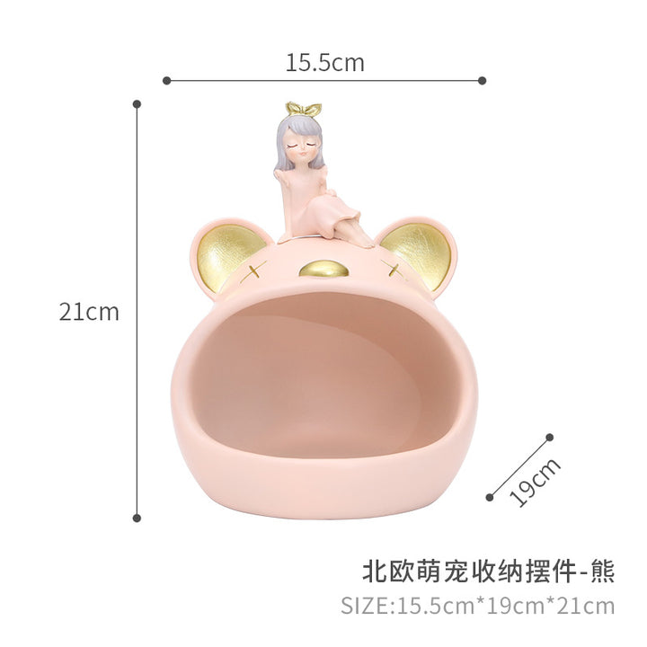 北欧创意情侣礼物婚礼糖果盒房间桌面装饰品家居玄关钥匙收纳摆件