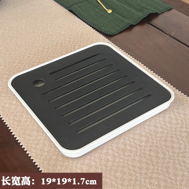 茶盘家用茶台密胺托盘小型干泡盘简约日式轻奢沥水储盘茶海套装