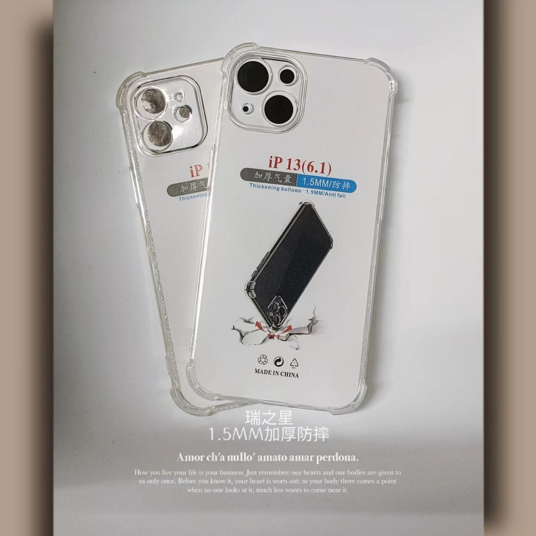 For iPhone 17 Phone Case 4-Corner Airbag ShockproofiPhone16 promax Clear Protective Case TPUSoft Case