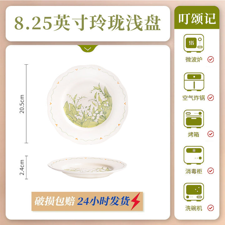 KANGMO Underglaze Ceramic Dinner Set - Oil Painting Bowls & Plates Housewarming Gift