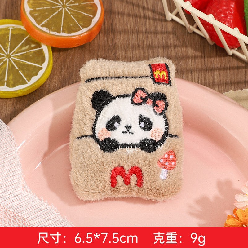 卡通毛绒挂件可爱碱水面包小玩偶包包挂饰钥匙扣服饰配件胸针配饰