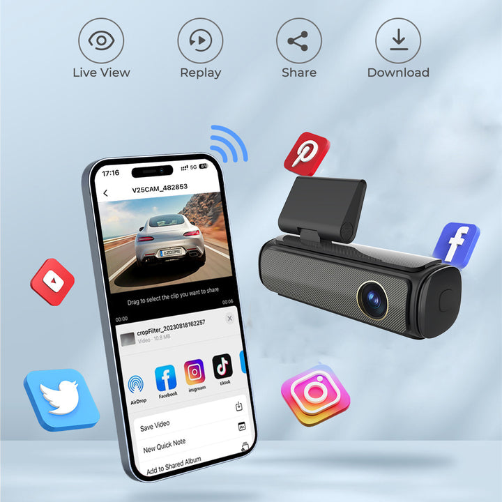 4 K Ultra HD Car Dash Cam – Phone Connected Vehicle Recorder