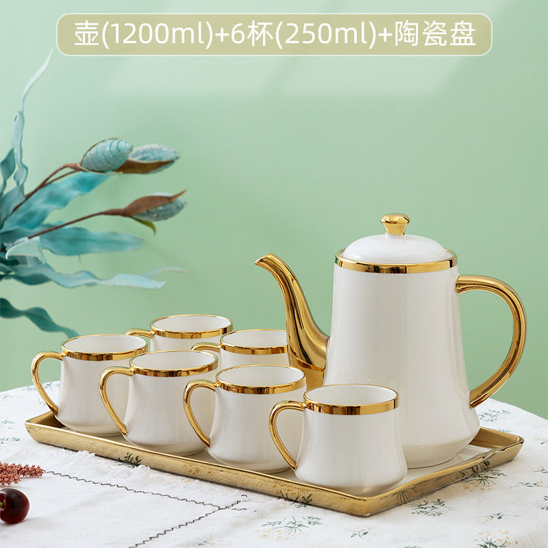 批发欧式陶瓷茶具高档水壶水杯杯具茶壶轻奢水具客厅茶杯杯子套装