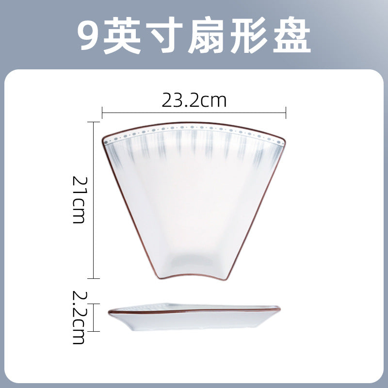 日式高级感釉下彩陶瓷餐具碗碟套装家用碗盘子汤碗面碗勺子筷子