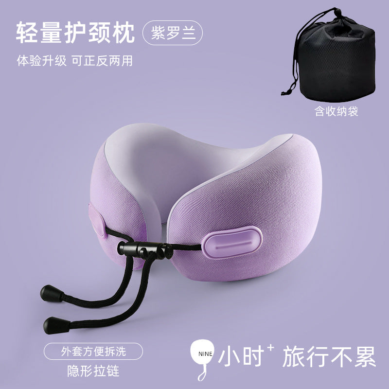 跨境记忆棉u型枕颈枕可收纳u形枕飞机旅行枕头午睡颈椎脖子护颈枕