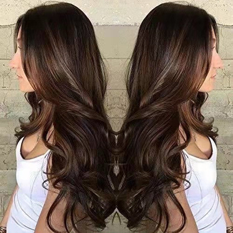 新款前蕾丝假发头套橘色长卷发波浪human hair lace wig 工厂代发
