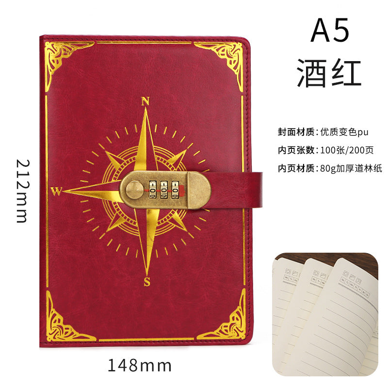 Password Locked A 5 Diary Journal – Thick Hardcover Notebook with Lock