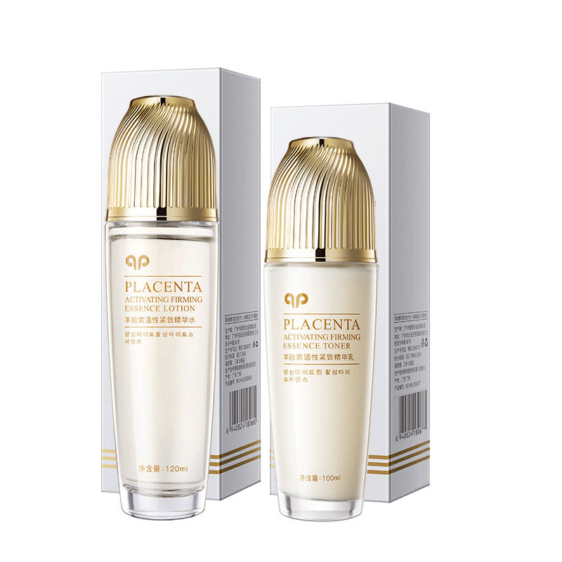 Placenta Extract Toner & Lotion Set 3-Piece Set Cosmetics Hydrating Nourishing Firming Face Cream Lotion