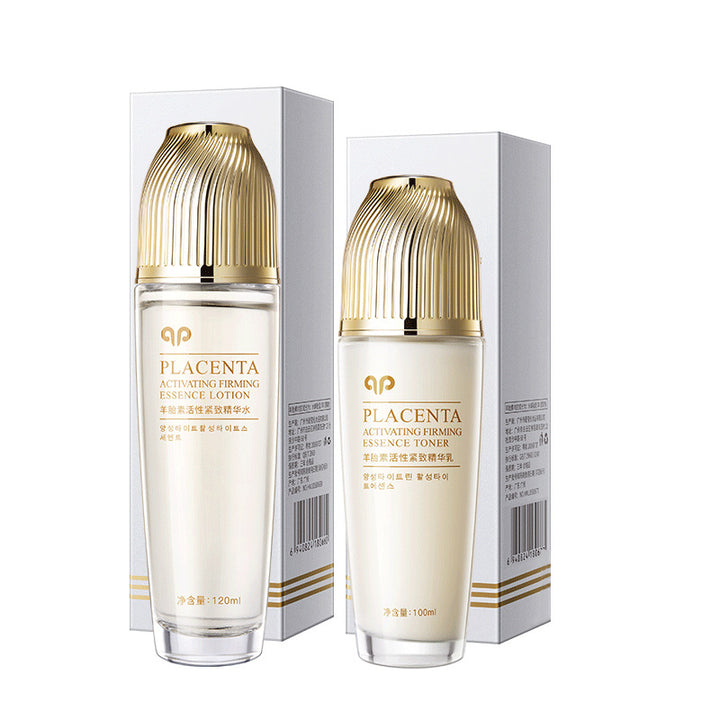 Placenta Extract Toner & Lotion Set 3-Piece Set Cosmetics Hydrating Nourishing Firming Face Cream Lotion