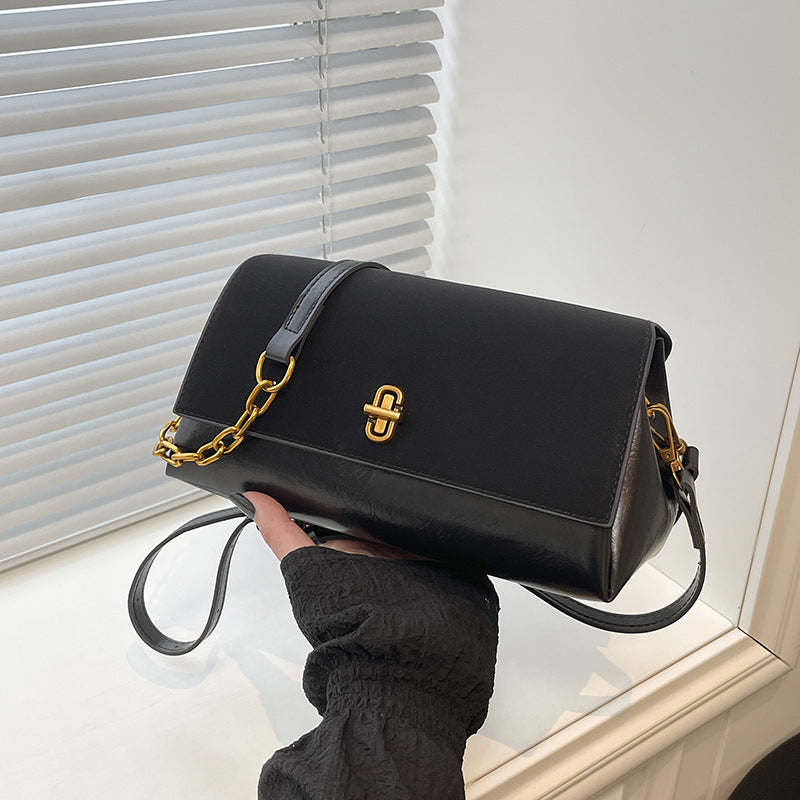 Texture Women Light Luxury Winter Casual New Trendy Fashion Vintage Shoulder Crossbody Small Square Bag
