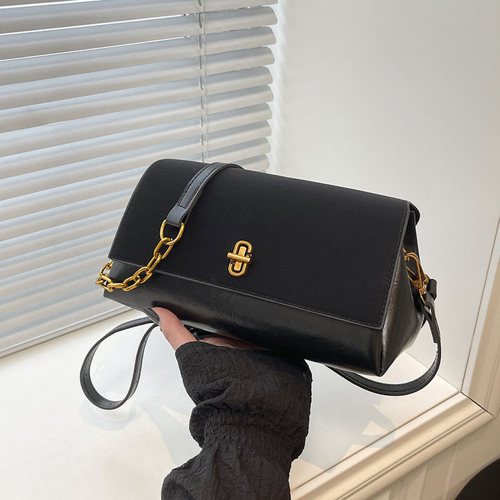Texture Women Light Luxury Winter Casual New Trendy Fashion Vintage Shoulder Crossbody Small Square Bag