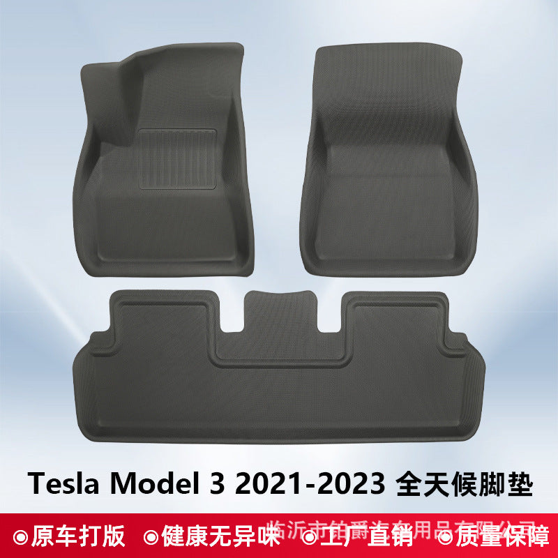 适用于2021-2025特斯拉Model Y/Model3焕新款3D全天候材质XPE脚垫