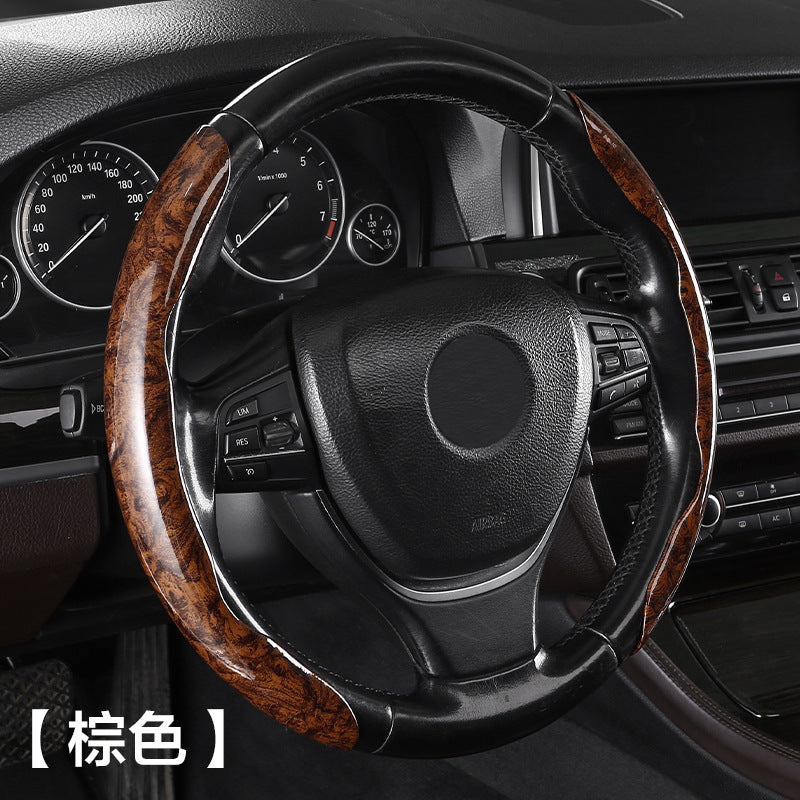 24 New Car Steering Wheel Cover Fashion Leather Car Grip Cover Durable Non Slip
