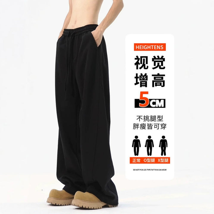 美式弯刀卫裤男2025秋冬新款垂感直筒阔腿裤子运动宽松休闲长裤