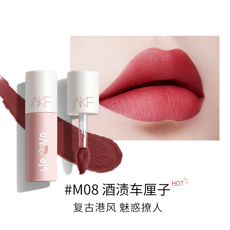 AKF Lip Mud Lipstick Women's Transfer-Proof Matte Lip Gloss