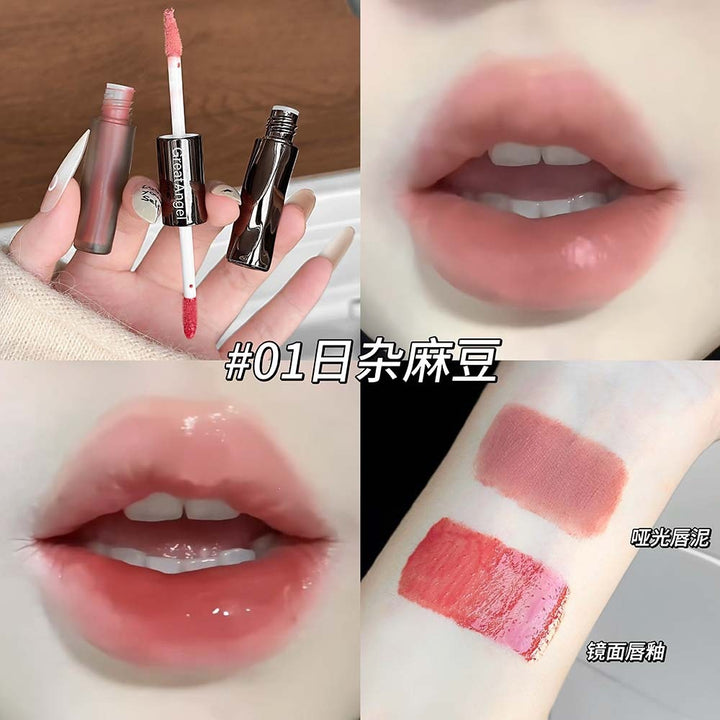GreatAngel双头持妆唇釉  丝滑细腻哑光雾面水光镜面两用显色彩妆