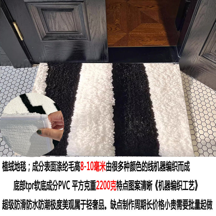 Crystal Velvet Floor Mat - Machine Washable Non-Slip TPR Bottom 30 Patterns Custom