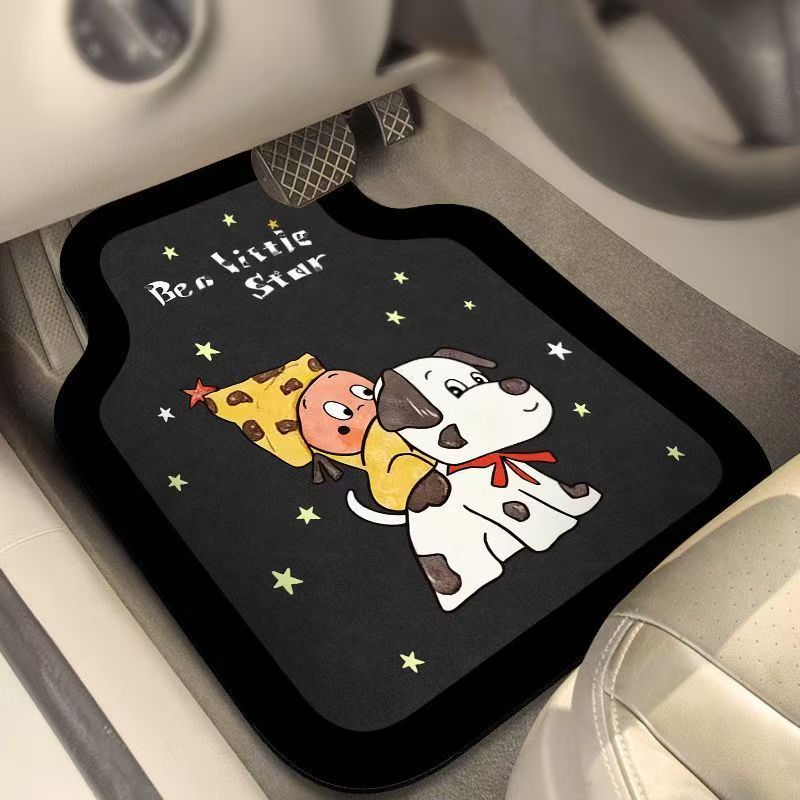 Cute Star Man Car Floor Mat – Anti-Slip Diatomite Absorbent Washable Full Set