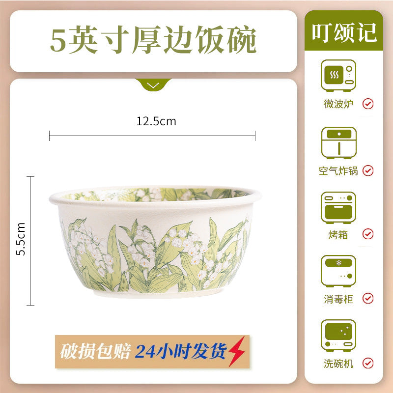 KANGMO Underglaze Ceramic Dinner Set - Oil Painting Bowls & Plates Housewarming Gift