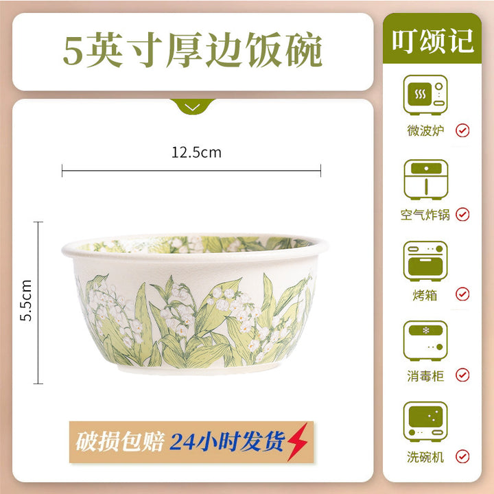KANGMO Underglaze Ceramic Dinner Set - Oil Painting Bowls & Plates Housewarming Gift