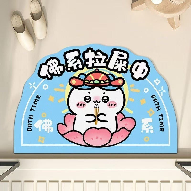 卡皮巴拉硅藻泥风格地垫浴室地垫厕所门口吸水脚垫玄关入户门垫