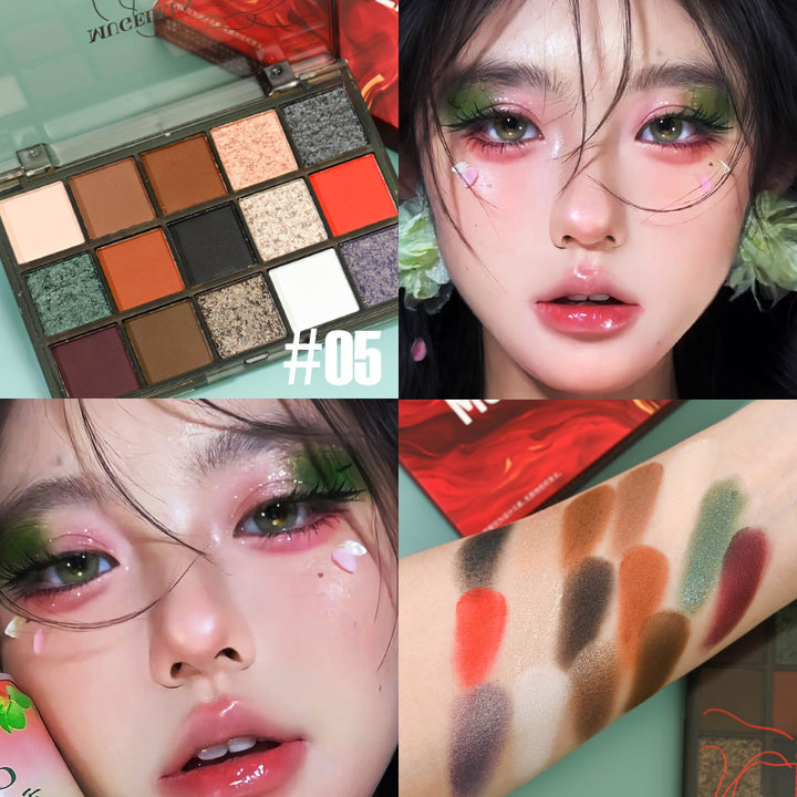 MUGE LEEN马卡龙色系眼影盘闪粉珠光哑光炫彩色系欧美跨境眼影盘