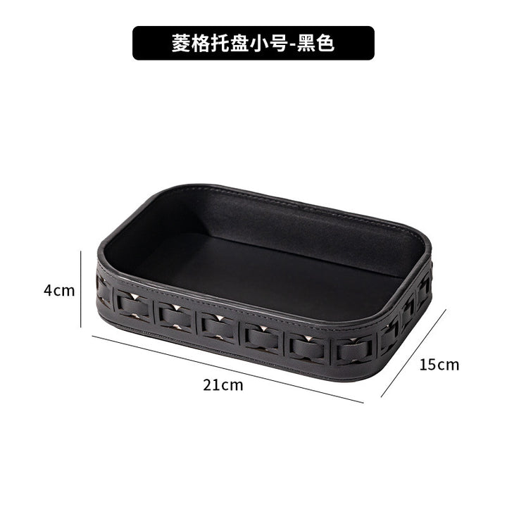 手提遥控器收纳盒高级创意客厅茶几桌面分类整理盒皮质玄关收纳盒