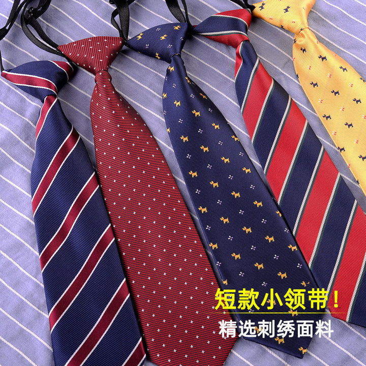 儿童皮筋领带免打结打扣款男女孩jk学院风配饰刺绣短款小动物制服
