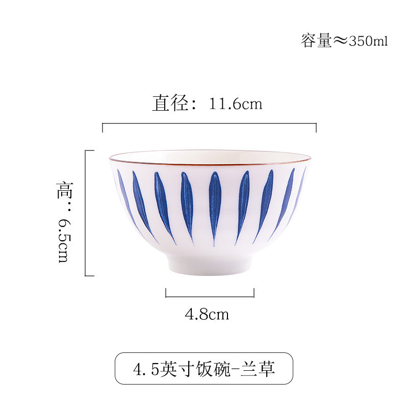 景德镇高温釉下彩陶瓷餐具家用吃饭碗定制米饭碗批发微波炉适用