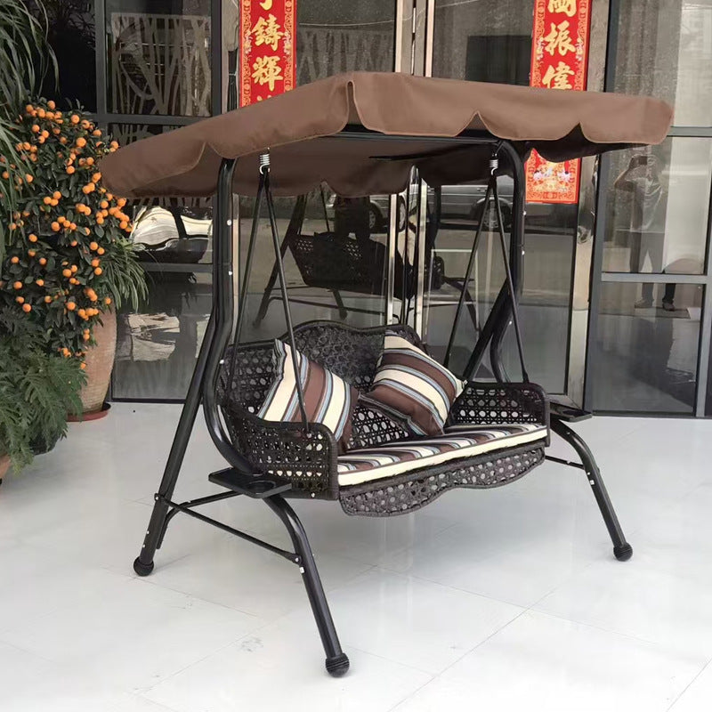 户外秋千摇椅庭院铝合金休闲别墅花园防水吊椅吊蓝阳台室外荡秋千