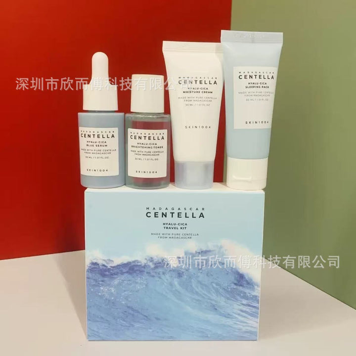 跨境SKIN1004积雪草安瓶精华面霜洗面奶小粉棒理肤天使组合套装