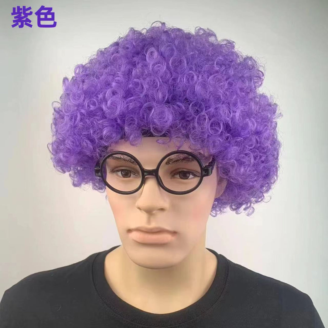 爆炸头假发搞怪小丑头套演出搞笑道具彩色假发套幼儿园表演区材料