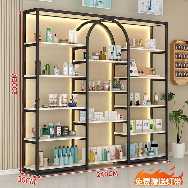 货架化妆品展示柜展示架轻奢美甲美容院产品柜子展柜置物架多功能