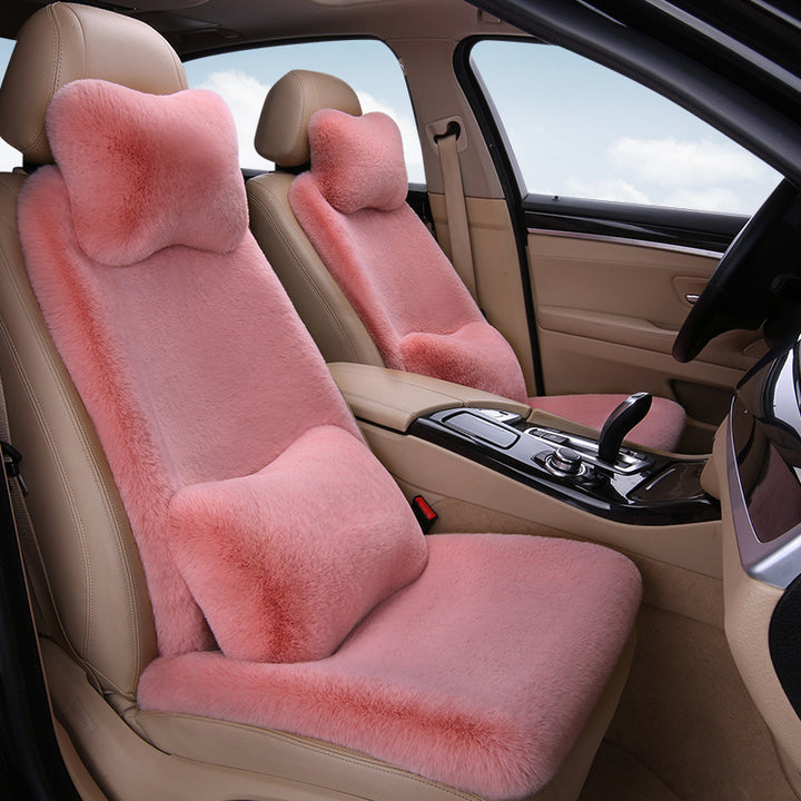 Thickened Winter __NS 99__h Car Seat Cushion – 3-Piece Backrest Short Fur Single Seat Cover