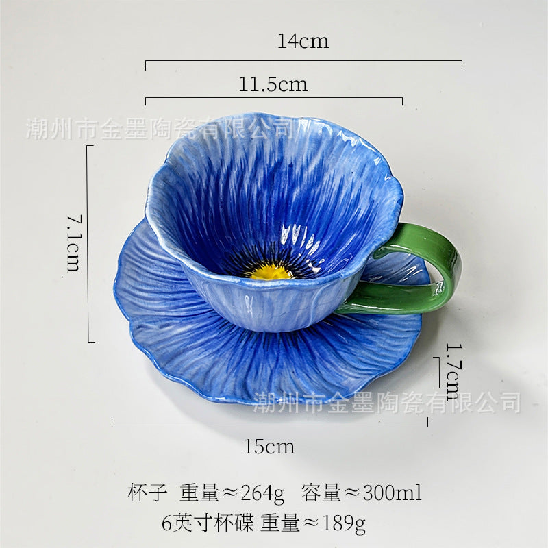 Flower Ceramic Set Ceramic Mug Underglaze