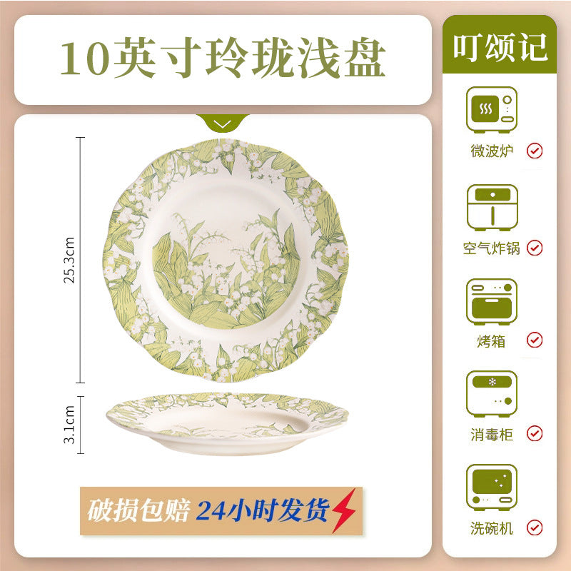KANGMO Underglaze Ceramic Dinner Set - Oil Painting Bowls & Plates Housewarming Gift
