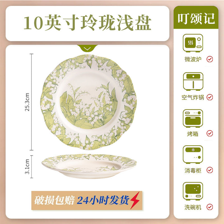 KANGMO Underglaze Ceramic Dinner Set - Oil Painting Bowls & Plates Housewarming Gift