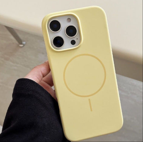 For iPhone 16 pro Thin Ring Mag Safe Liquid Silicone Phone CaseiPhone17 AIR Shockproof Solid Color Protective Case