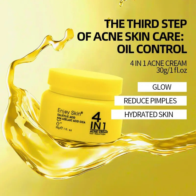 跨境祛痘套盒三件套全英文Acne treatment洗面奶面部清洁面霜外贸