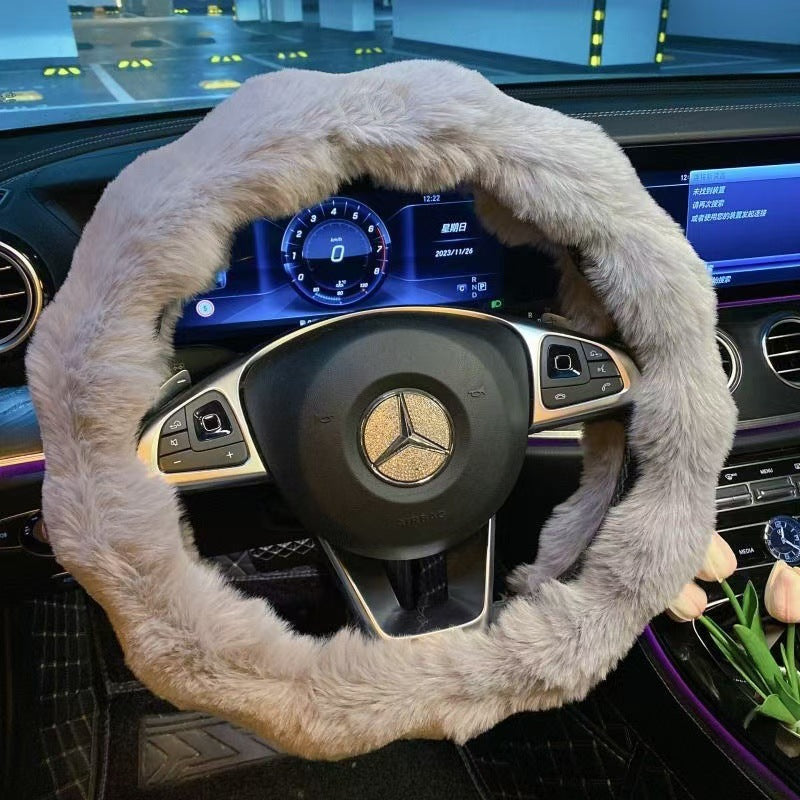Steering Wheel Cover Wool Grip Cover Unisex Universal Fall/Winter Car Steering Wheel Cover