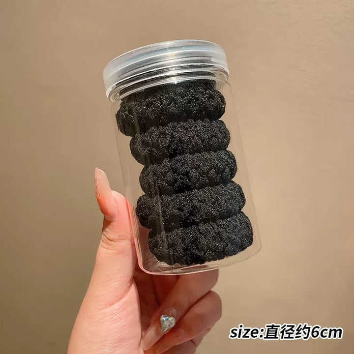 桶装100根基础款无缝接发圈螺纹防滑头绳高马尾发绳不伤头发 皮筋