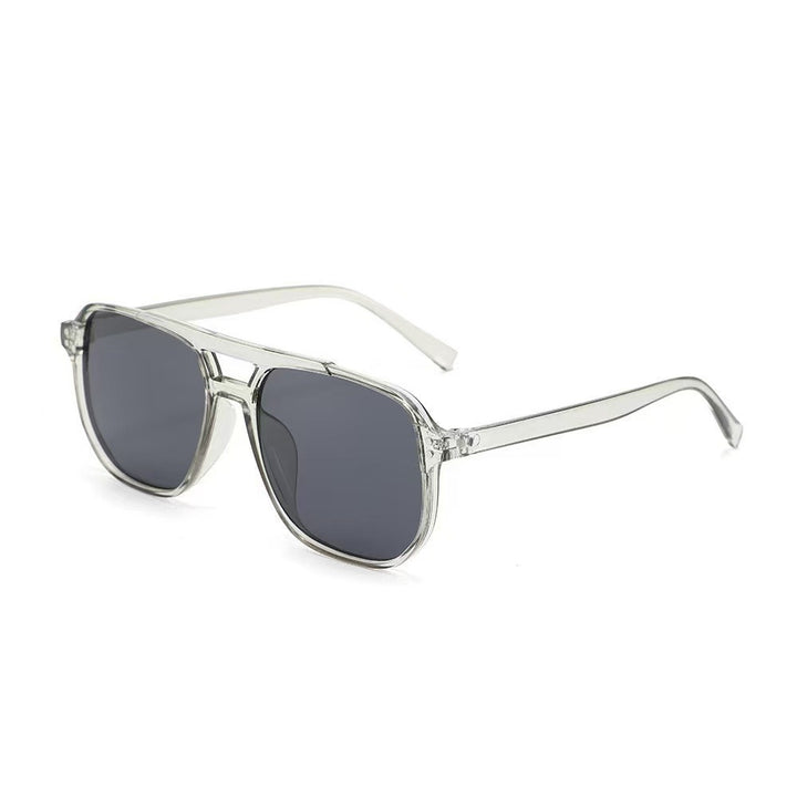 Vintage Double-Beam Sunglasses – Trendy Large Frame Ocean Lens Shades