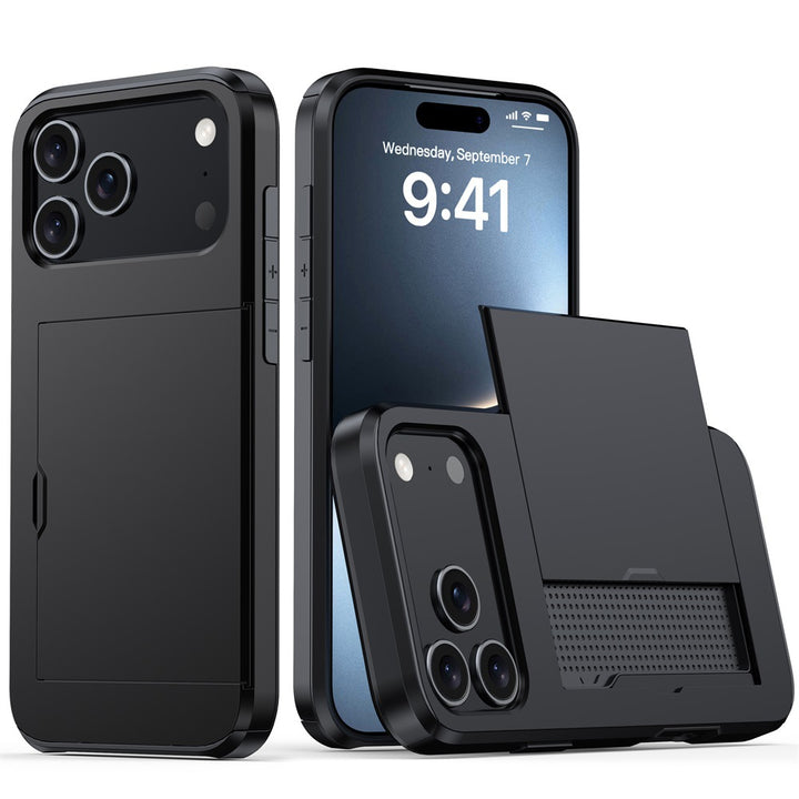 For iPhone 17 Phone Case iPhone 16 Slide 2-in-1 Shockproof 15 Pro Wallet Protective Case 34