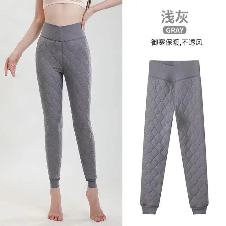 保暖裤女加绒加厚羊毛打底裤秋冬季东北九分德绒加绒裤子内穿棉裤